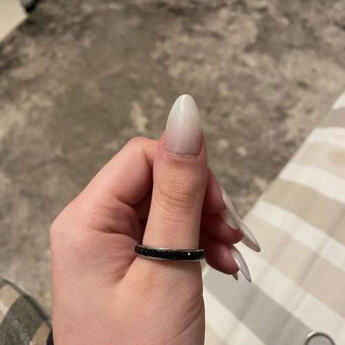 Rings with rhinestones like new, set of 2, white and black