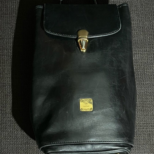 MCM Classic Leather Mini Rucksack used, black, center back strap