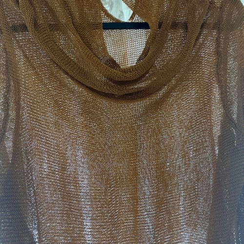 Zara draped blouse with loose knit new, gold size L