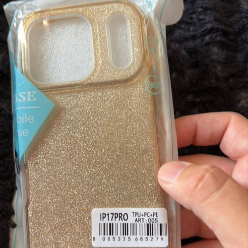 Iphone 17 Pro case glitter gold, new