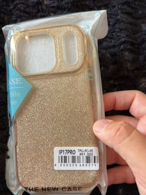 Iphone 17 Pro case glitter gold, new