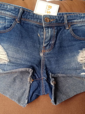 Stradivarius mini denim shorts, blue, size L