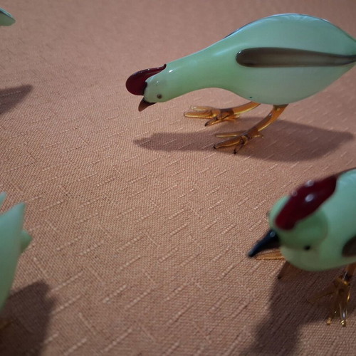 Mourano style bird figurines set of 4, like new