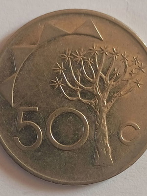 Namibia 50 cents coin 1993 used