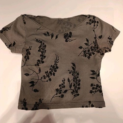 Short-sleeve evening blouse like new, size M, black and grey