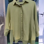 Zara linen mix green oversized shirt M