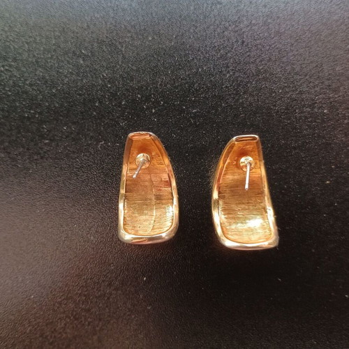 Vintage women's earrings used, gold and green