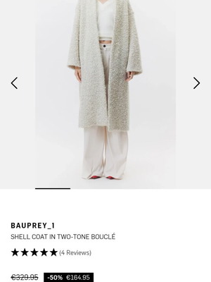 Drykorn Bouclé Wool Coat beige, like new, oversized