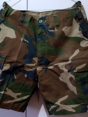 Ripstop camouflage men's bermuda shorts new, size M, green and brown