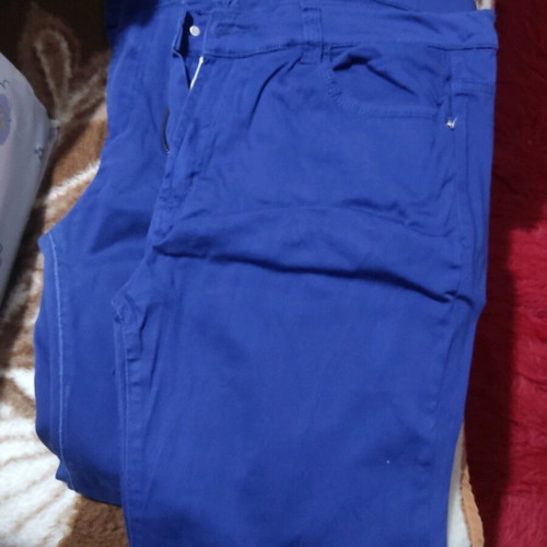 Blue fabric pants used, two pieces size 34 and 35