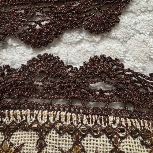 Vintage coasters/doilies with lace and decorative beads like new