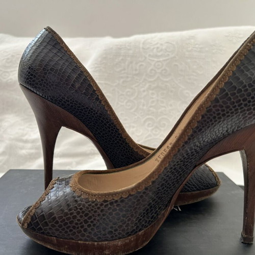 Emporio Armani leather pumps size 40, grey and brown