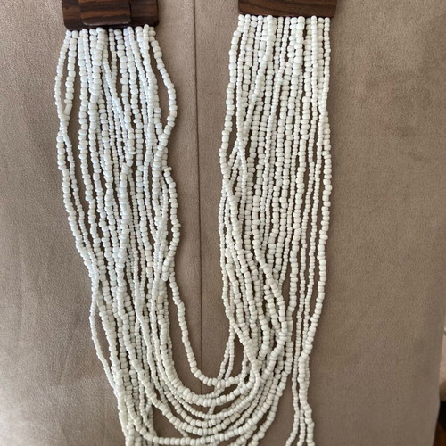 Women's necklace rich handmade like new, white