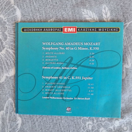 Mozart Symphony No. 40 and No. 41 Jupiter CD like new, classic