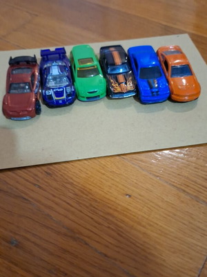 Set of toy race cars used