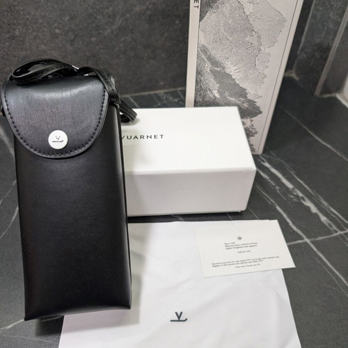 Vuarnet sunglasses case new black with cloth and box