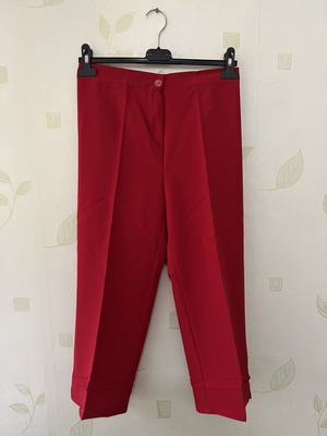 A-Style Red Women's Straight Pants New, Thin Summer Fabric