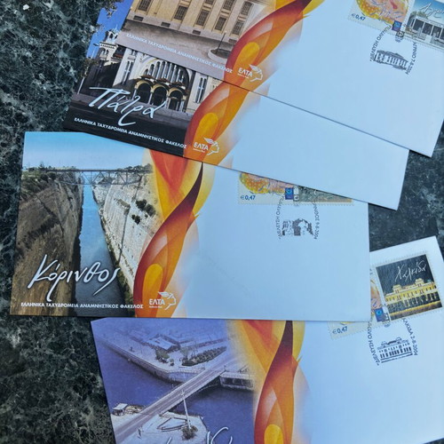 First Day Cover Envelope Set, Olympic Flame Greece
