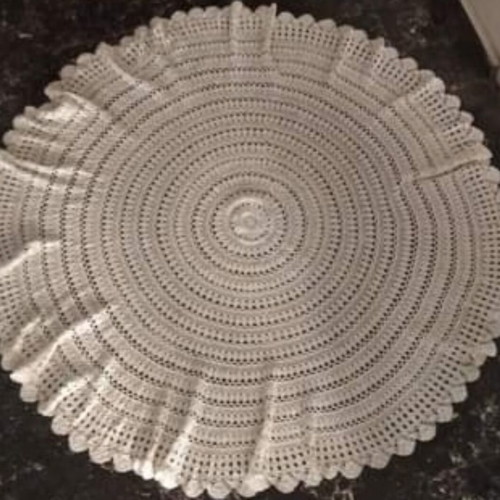 Crochet tablecloth, 90 cm diameter, ecru