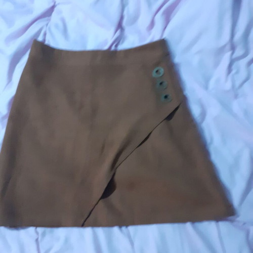 Mini corduroy skirt new with asymmetric style and decorative patterns