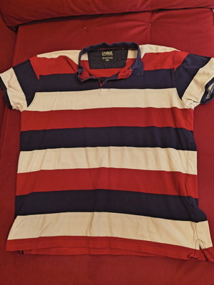 Polo men's striped shirt 3XL used with red gift