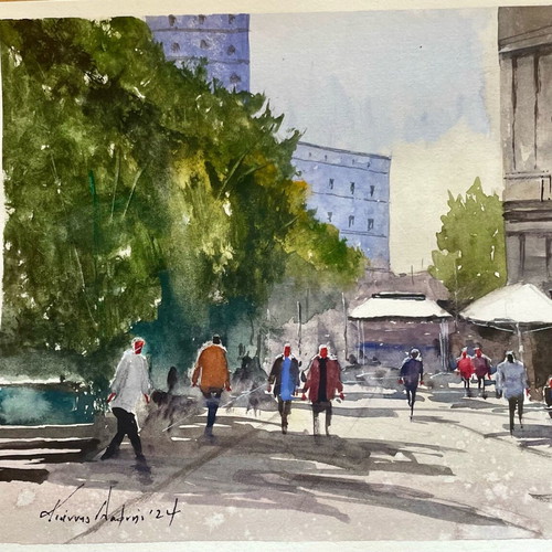 Hand-painted watercolor artwork 29 cm x 20.5 cm