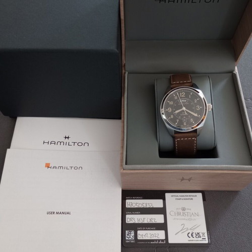 Hamilton Khaki Field Day Date Automatic 42mm watch like new, black and silver