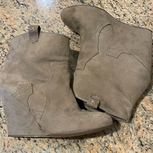 Bershka platform ankle boots used, brown, size 38