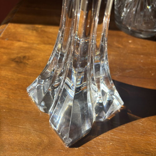 Rogaska Crystal Sculptural Candleholder like new, modernist decor