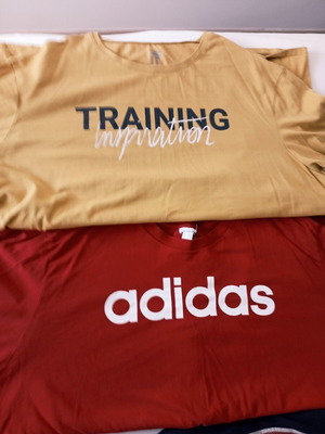 Two 4XL t-shirts, Adidas and Decathlon