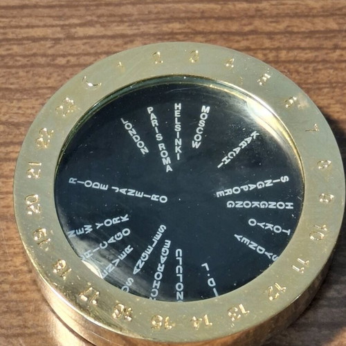 Golden Brass Paperweight Glass Magnifier like new for desk decoration