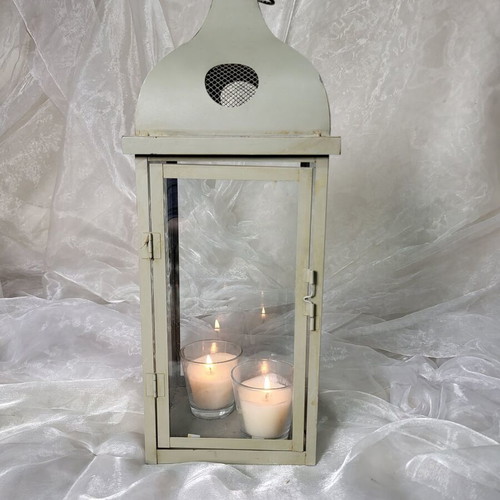 Vintage iron decorative lantern like new with green patina