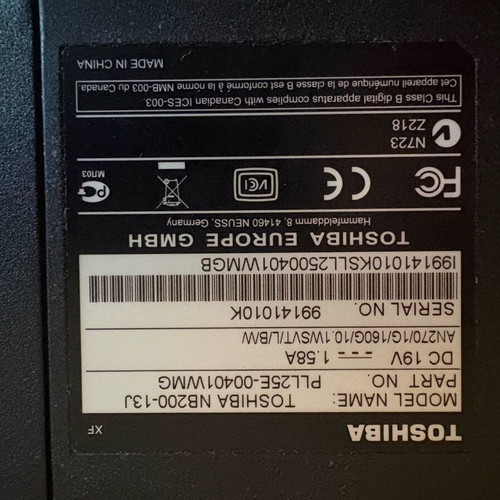 Mini laptop Toshiba NB200-13J μεταχειρισμένο με ελλείπον κουμπί J