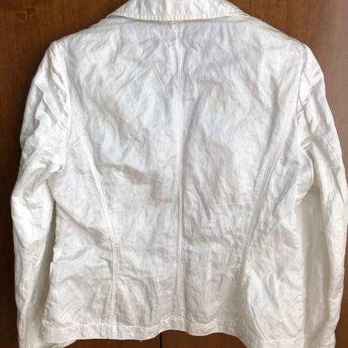 Hauber white satin spring women's jacket used size M