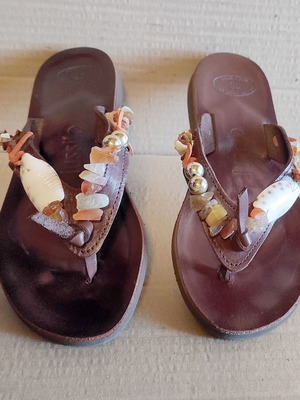Lussile women's sandals used with stones brown size 36