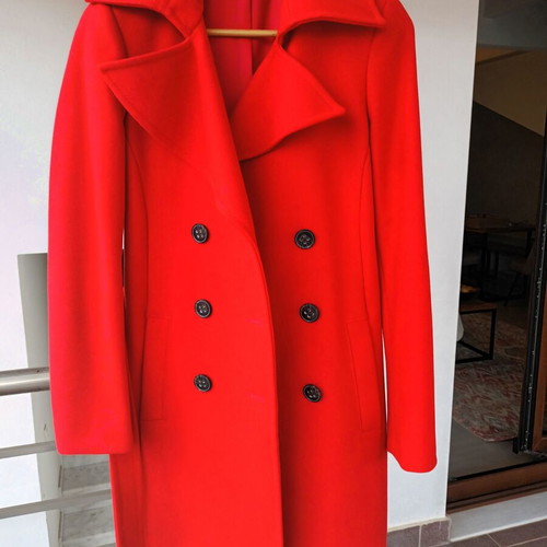 Stefanel wool coat like new, red and orange, size S