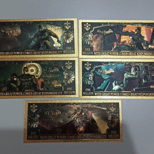 Batman commemorative gold-colored banknotes pack of 9 new