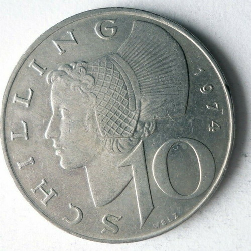 10 Schilling 1974 Austria coin used
