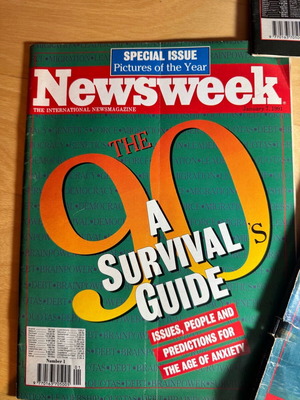 Newsweek magazines used, pack of 3, 1991