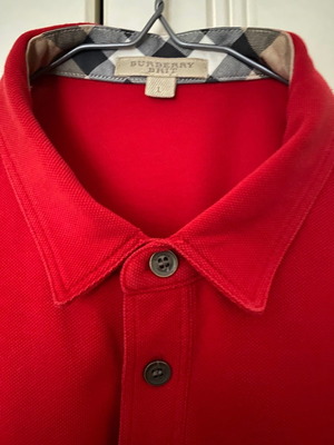 Burberry polo shirt men used, size large, red
