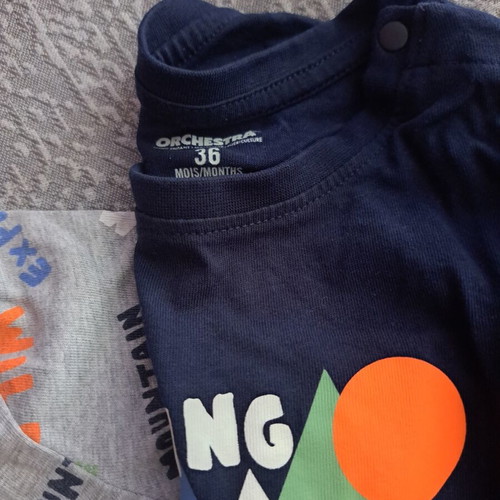 Orchestra long sleeve t-shirt set for boys No 24 36 like new, colorful, 5 pcs