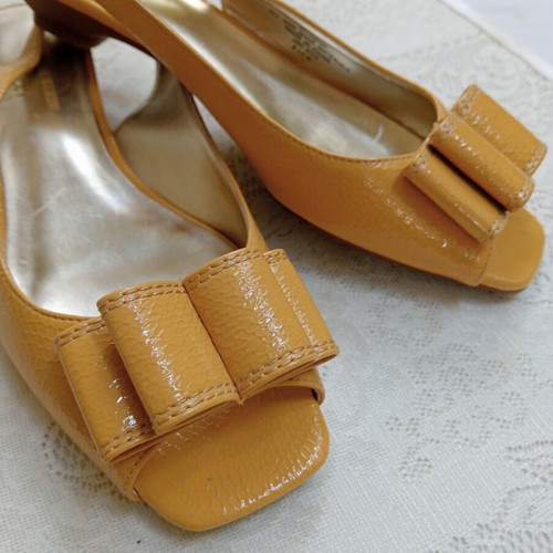 Anne Klein Peep-Toe Shoes New, Dark Butter Milk Color