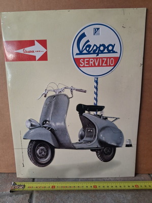 Metal Vespa Service Advertising Sign like new
