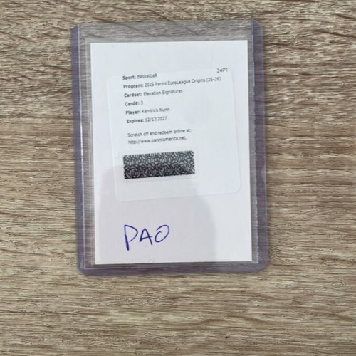 Elevation Signatures Kendrick Nunn redemption card