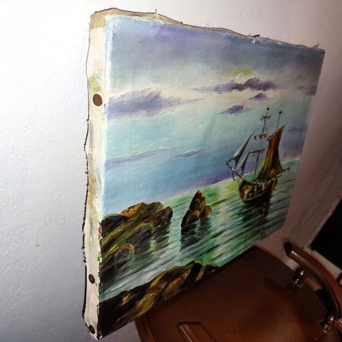 Painting on canvas used 40x30cm with landscape