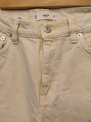 Mom Jeans Mango σχεδόν αχρησιμοποίητο, ανοιχτό κίτρινο, μέγεθος 38