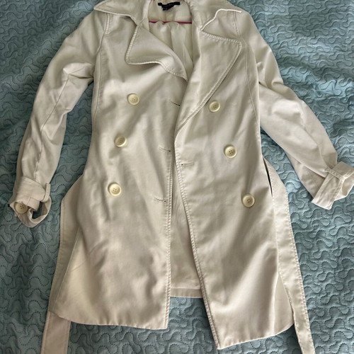 Zara women's coat used, size L, white-beige