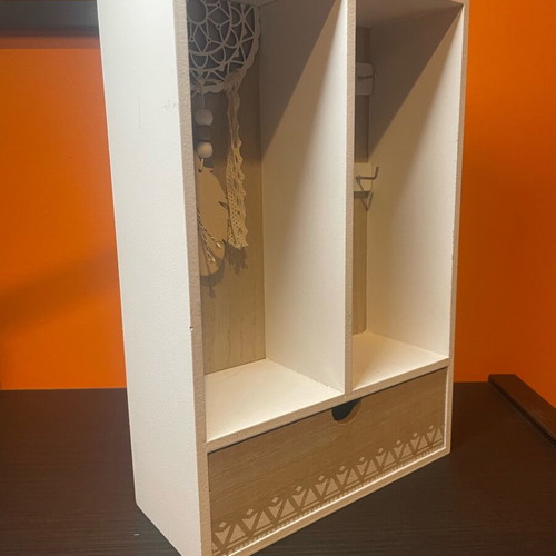 Wooden jewelry box like new with dreamcatcher and drawer