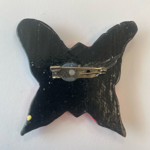 Butterfly brooch from Bali like new, blue and red
