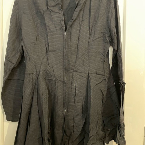 Vintage 80s Goth New Wave mini dress with zipper used, black, size L